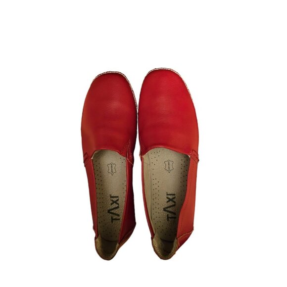 Taxi Red Leather Espadrilles NWOT - Picture 4 of 6